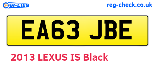 EA63JBE are the vehicle registration plates.