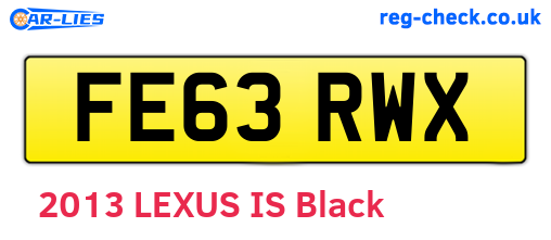 FE63RWX are the vehicle registration plates.