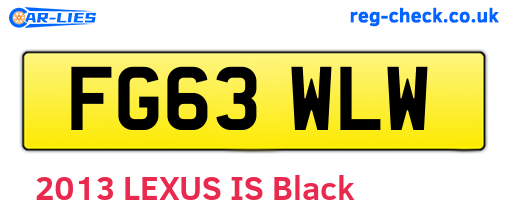 FG63WLW are the vehicle registration plates.