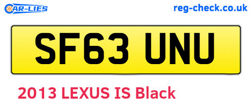 SF63UNU are the vehicle registration plates.