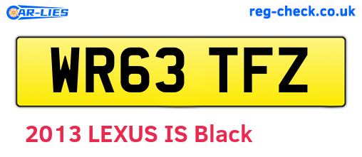 WR63TFZ are the vehicle registration plates.