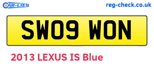 SW09WON are the vehicle registration plates.