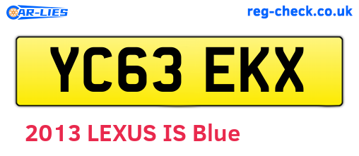 YC63EKX are the vehicle registration plates.
