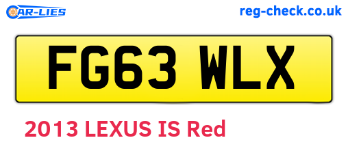 FG63WLX are the vehicle registration plates.