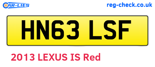 HN63LSF are the vehicle registration plates.