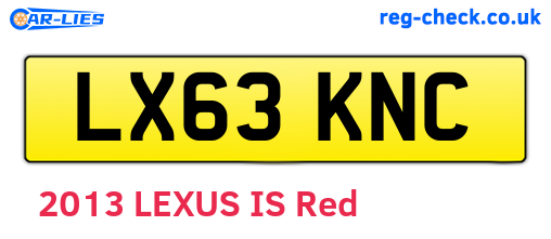 LX63KNC are the vehicle registration plates.