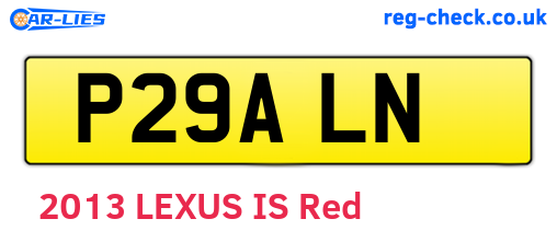 P29ALN are the vehicle registration plates.