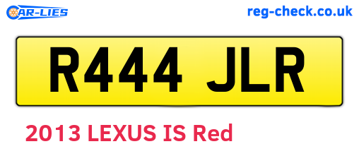 R444JLR are the vehicle registration plates.