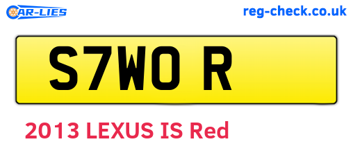 S7WOR are the vehicle registration plates.