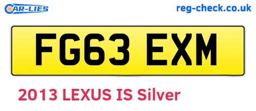 FG63EXM are the vehicle registration plates.