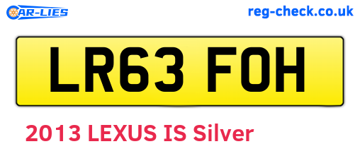 LR63FOH are the vehicle registration plates.