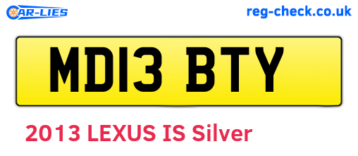 MD13BTY are the vehicle registration plates.