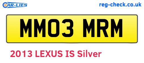 MM03MRM are the vehicle registration plates.