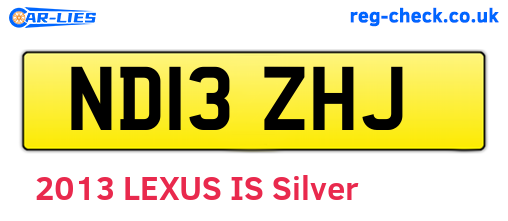 ND13ZHJ are the vehicle registration plates.