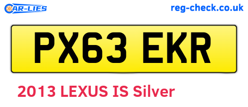 PX63EKR are the vehicle registration plates.