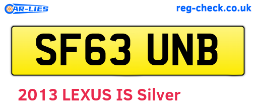SF63UNB are the vehicle registration plates.