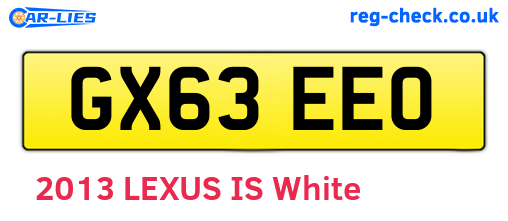 GX63EEO are the vehicle registration plates.