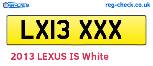 LX13XXX are the vehicle registration plates.