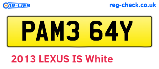 PAM364Y are the vehicle registration plates.