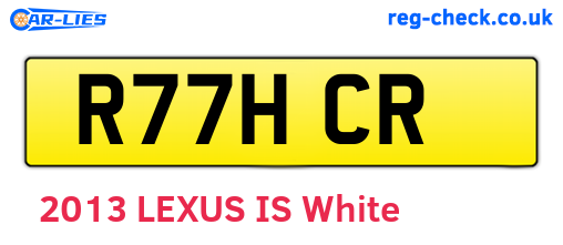 R77HCR are the vehicle registration plates.