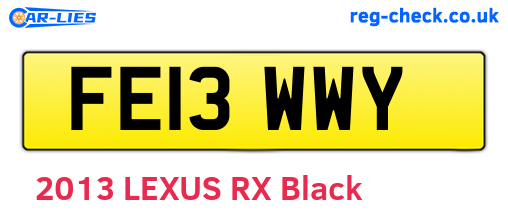 FE13WWY are the vehicle registration plates.