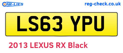 LS63YPU are the vehicle registration plates.