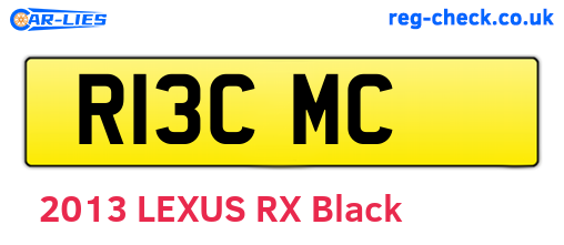 R13CMC are the vehicle registration plates.