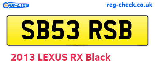 SB53RSB are the vehicle registration plates.