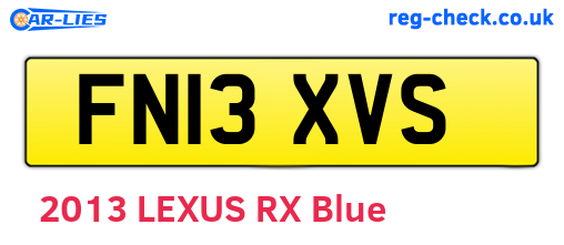 FN13XVS are the vehicle registration plates.