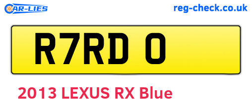 R7RDO are the vehicle registration plates.