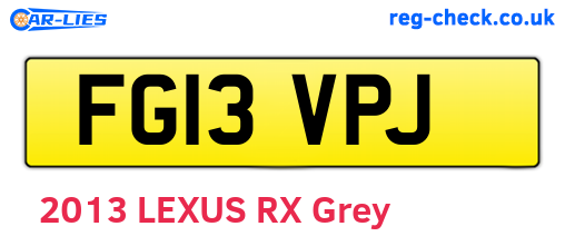 FG13VPJ are the vehicle registration plates.