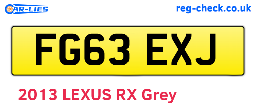 FG63EXJ are the vehicle registration plates.