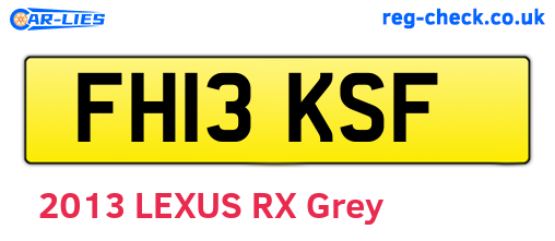 FH13KSF are the vehicle registration plates.