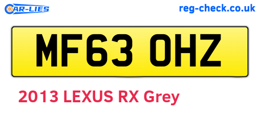 MF63OHZ are the vehicle registration plates.
