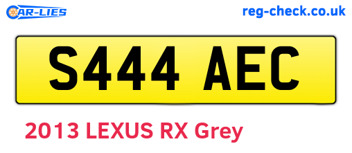 S444AEC are the vehicle registration plates.