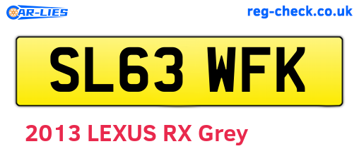SL63WFK are the vehicle registration plates.