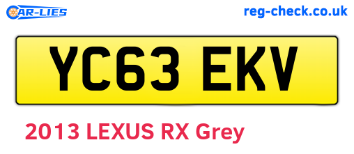 YC63EKV are the vehicle registration plates.
