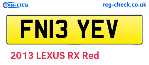 FN13YEV are the vehicle registration plates.