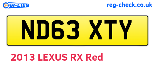 ND63XTY are the vehicle registration plates.