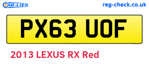PX63UOF are the vehicle registration plates.