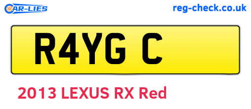 R4YGC are the vehicle registration plates.