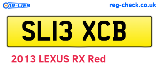 SL13XCB are the vehicle registration plates.