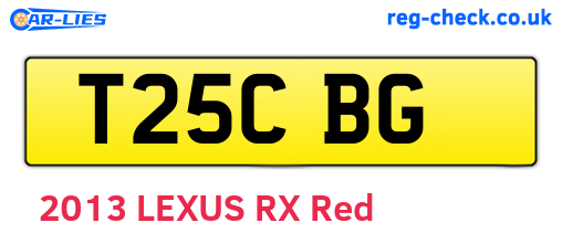T25CBG are the vehicle registration plates.