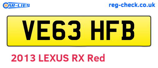 VE63HFB are the vehicle registration plates.