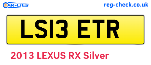 LS13ETR are the vehicle registration plates.