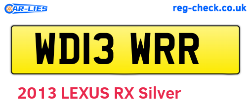 WD13WRR are the vehicle registration plates.