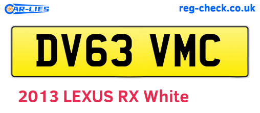 DV63VMC are the vehicle registration plates.