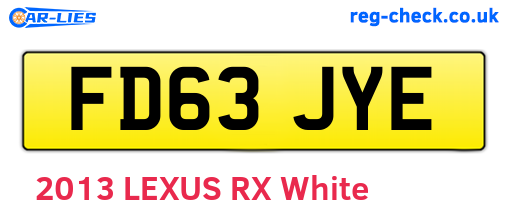 FD63JYE are the vehicle registration plates.