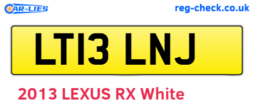 LT13LNJ are the vehicle registration plates.