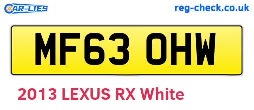 MF63OHW are the vehicle registration plates.
